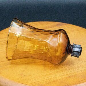 Vtg Amber Glass Honeycomb Sconce Peg Votive Candle Holder 5” Tall Replacement